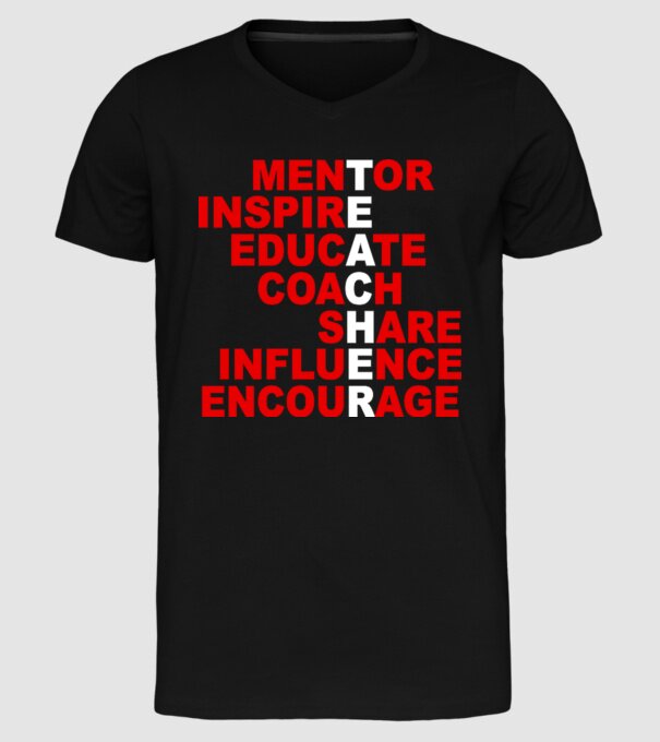 T E A C H E R model negru pe tricou