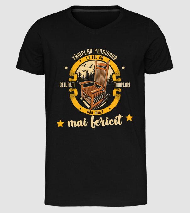 TÂMPLAR pensionar - la fel ca ceilalți tâmplari, dar mult mai fericit model negru pe tricou