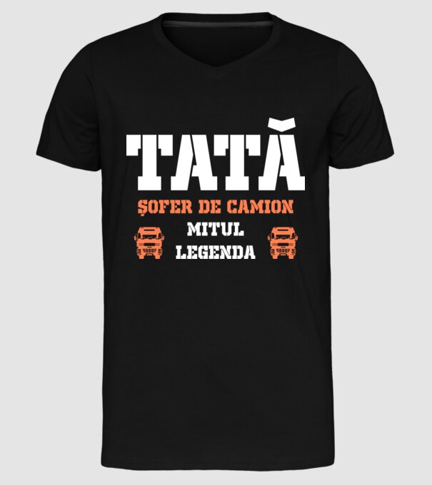 tată, șofer de camion, mitul, legenda model negru pe tricou