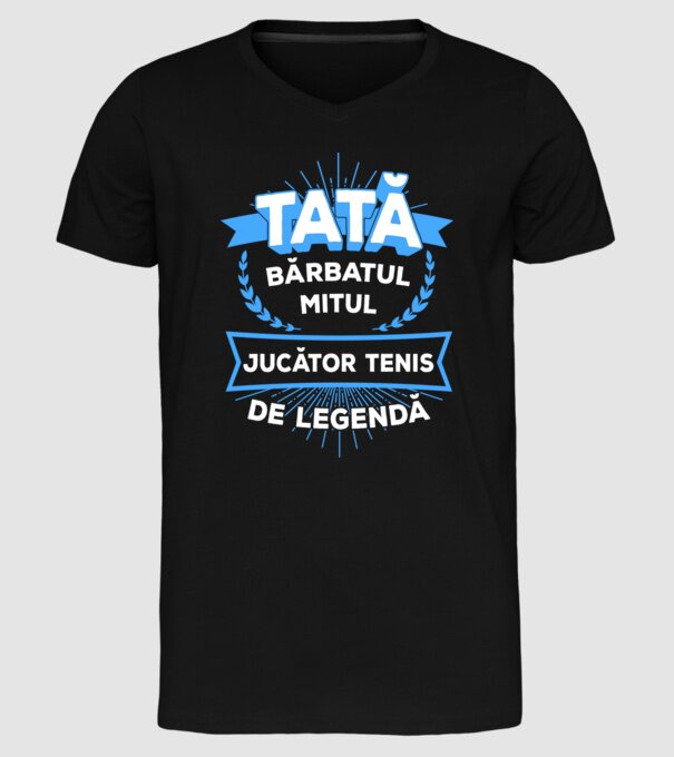 TATĂ - bărbatul, mitul, jucător tenis de legendă model negru pe tricou