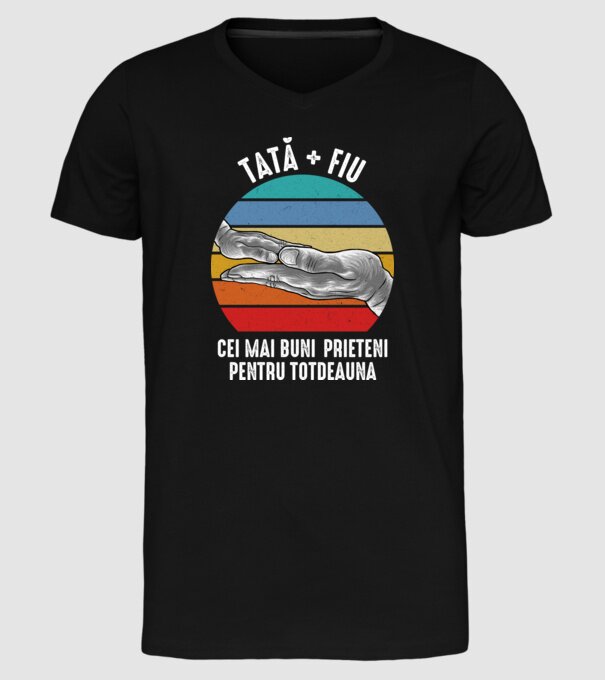 Tată - fiu - Cei mai buni prieteni pentru totdeauna model negru pe tricou