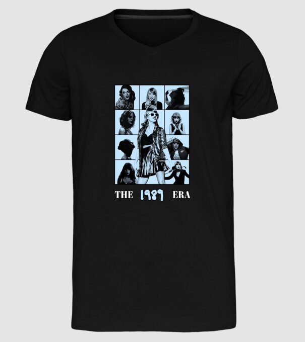 Taylor Swift ERAS blue model negru pe tricou