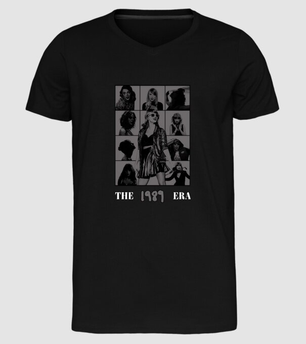 Taylor Swift ERAS grey model negru pe tricou