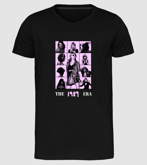 Taylor Swift ERAS lilac model negru pe tricou