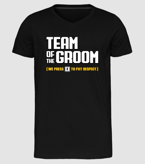 Team of the Groom model negru pe tricou