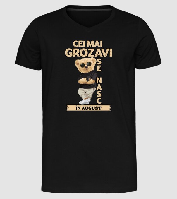 Teddy cel cool August model negru pe tricou