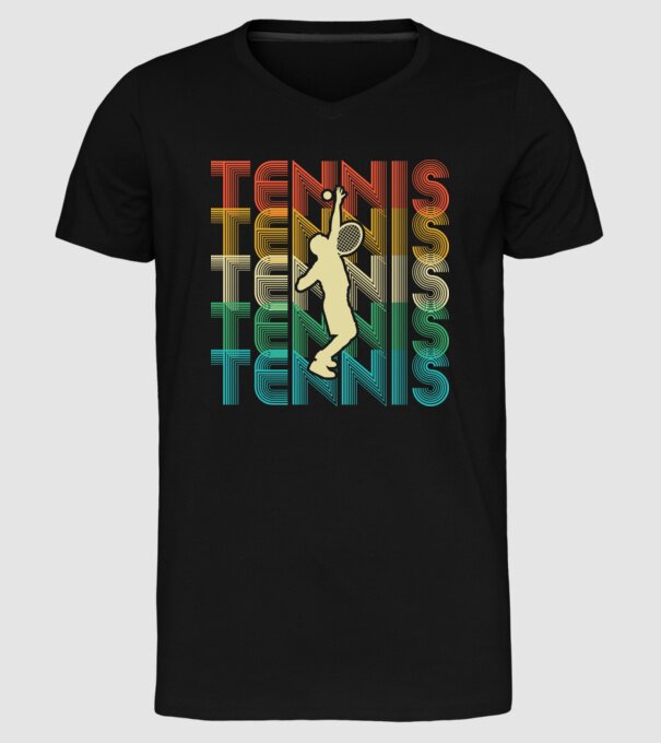 Tennis retro model negru pe tricou