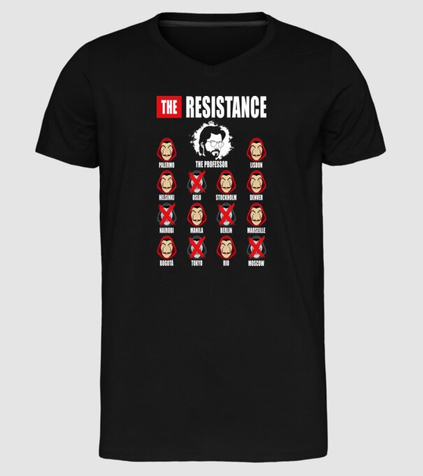 the resistance la casa de papel model negru pe tricou