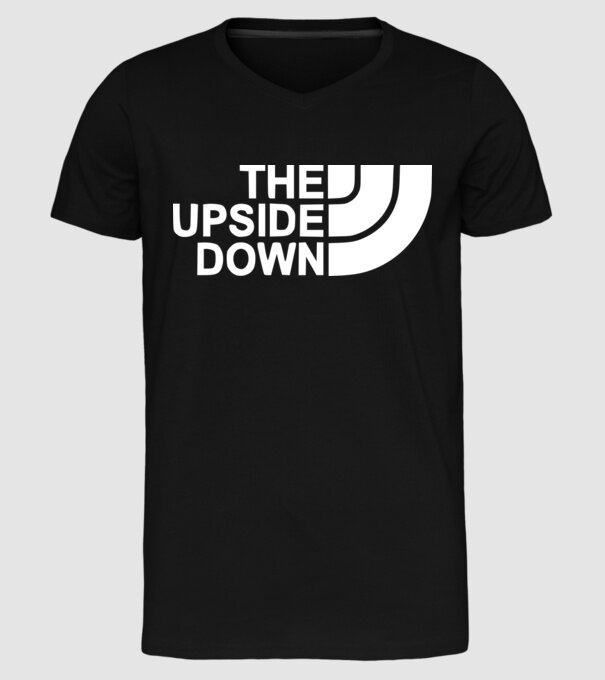 the upside down model negru pe tricou
