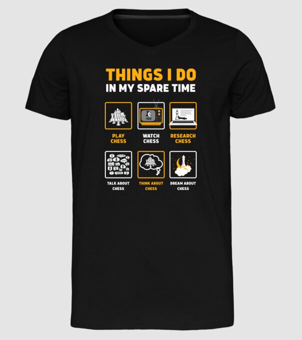 Things I do in my spare time model negru pe tricou