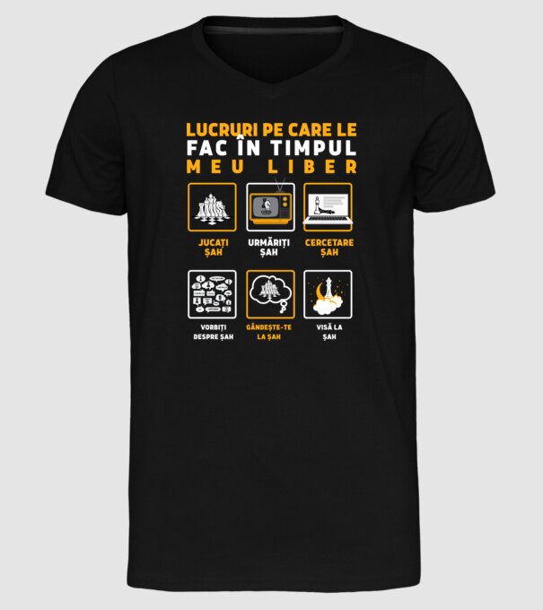 Things I do in my spare time EN model negru pe tricou