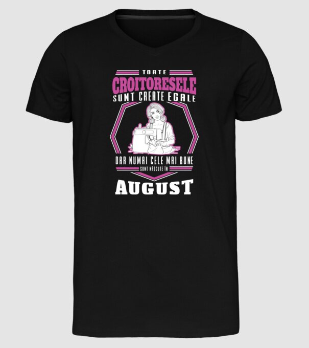 Toate croitoresele august model negru pe tricou