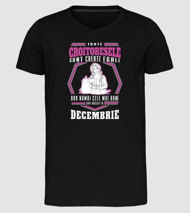 Toate croitoresele decembrie model negru pe tricou