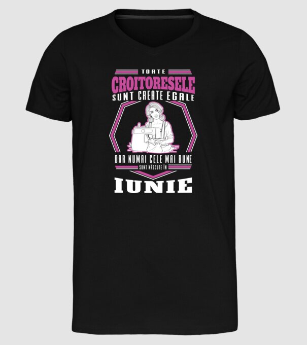 Toate croitoresele iunie model negru pe tricou