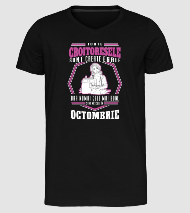 Toate croitoresele octombrie model negru pe tricou