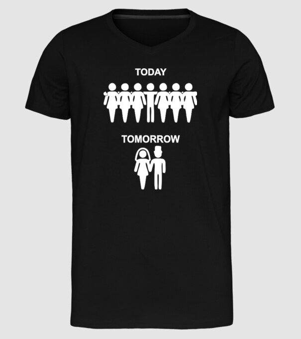 today tomorrow model negru pe tricou