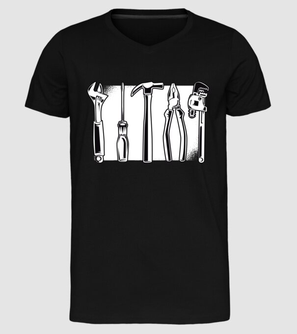 Tools model negru pe tricou