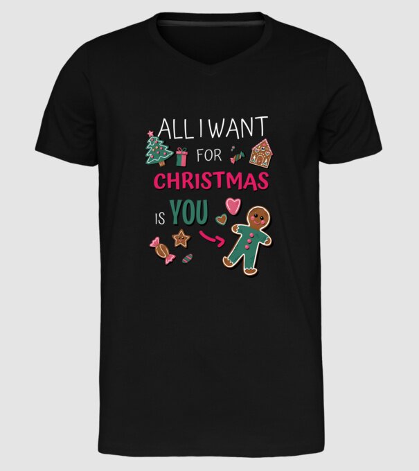 Tot ce-mi doresc de Crăciun să TE om Negro model negru pe tricou