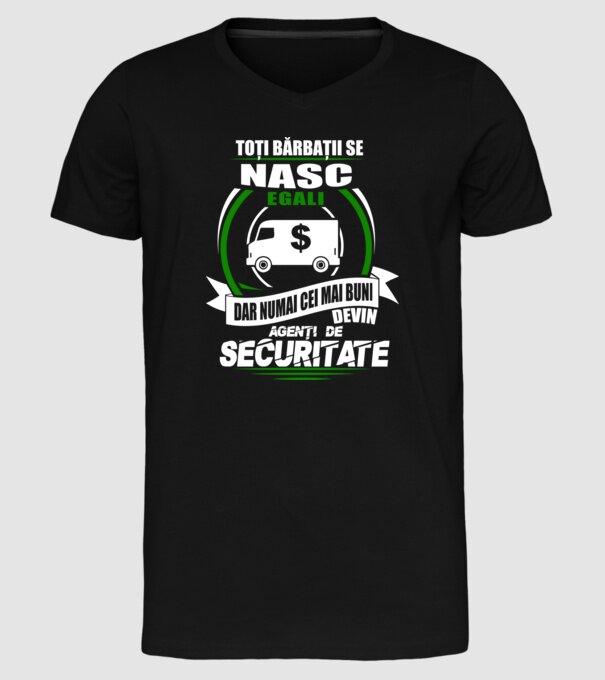 Toți bărbații se nasc egali agenți de securitate model negru pe tricou