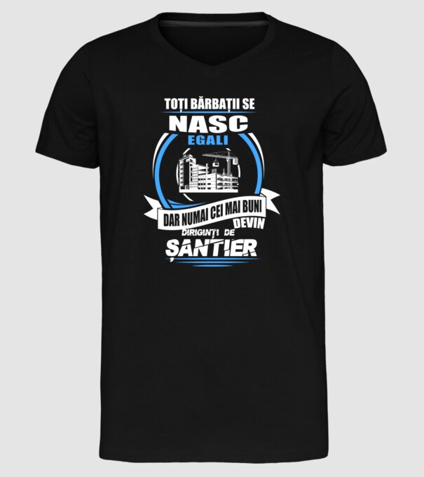 Toți bărbații se nasc egali diriginți de șantier model negru pe tricou
