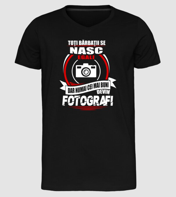 Toți bărbații se nasc egali fotografi model negru pe tricou