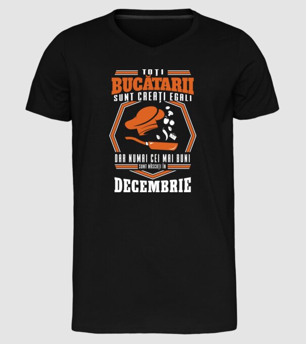 Toți bucătarii sunt creați egali decembrie model negru pe tricou