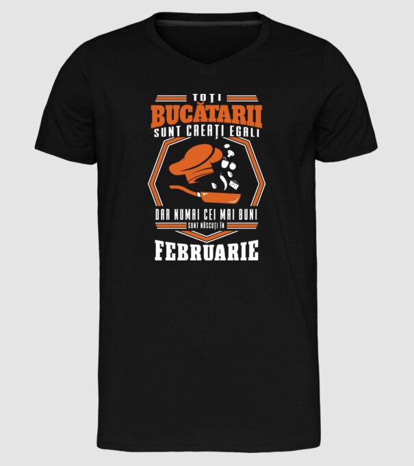 Toți bucătarii sunt creați egali februarie model negru pe tricou
