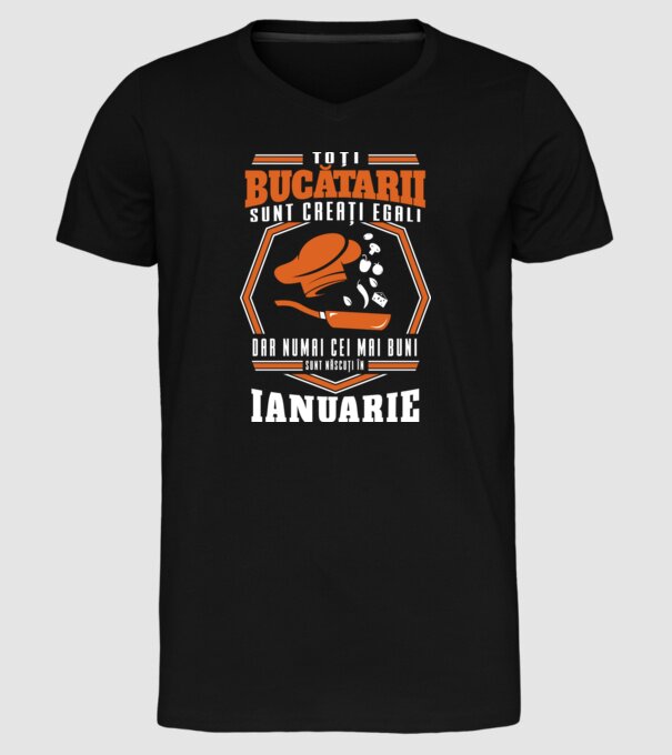 Toți bucătarii sunt creați egali ianuarie model negru pe tricou