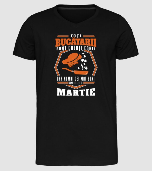 Toți bucătarii sunt creați egali martie model negru pe tricou