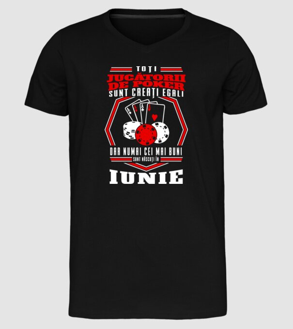 Toți jucătorii de poker sunt creați egali iunie model negru pe tricou