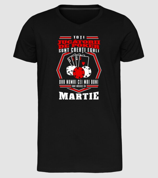 Toți jucătorii de poker sunt creați egali martie model negru pe tricou