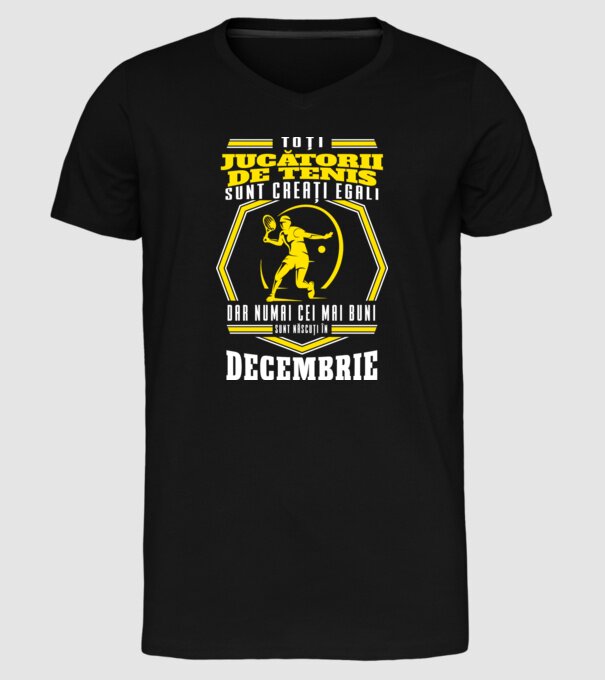 Toți jucătorii de tenis sunt creați egali decembrie model negru pe tricou