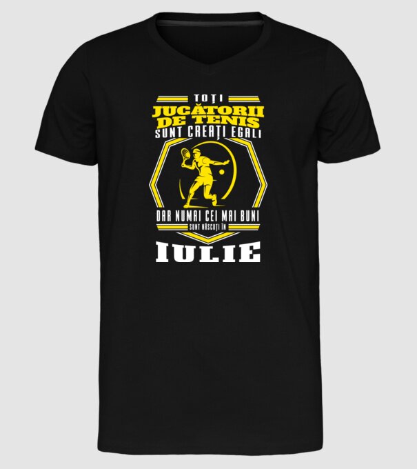 Toți jucătorii de tenis sunt creați egali iulie model negru pe tricou