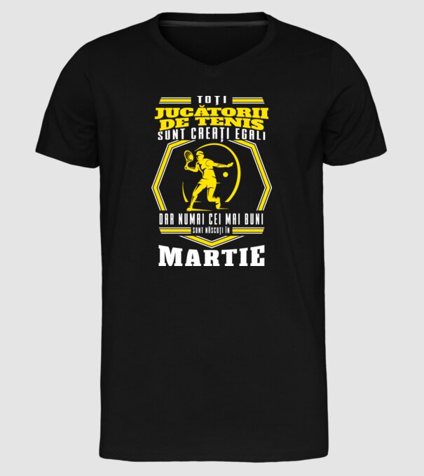 Toți jucătorii de tenis sunt creați egali martie model negru pe tricou