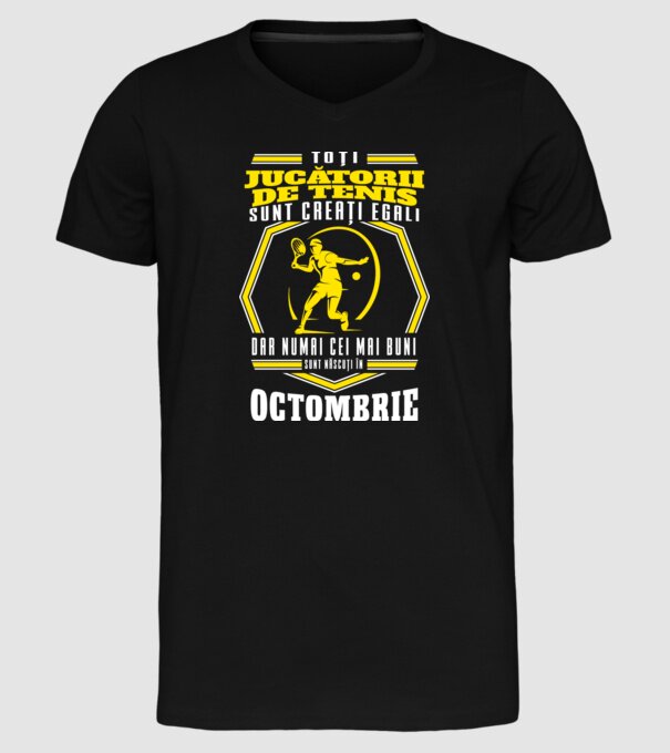 Toți jucătorii de tenis sunt creați egali octombrie model negru pe tricou