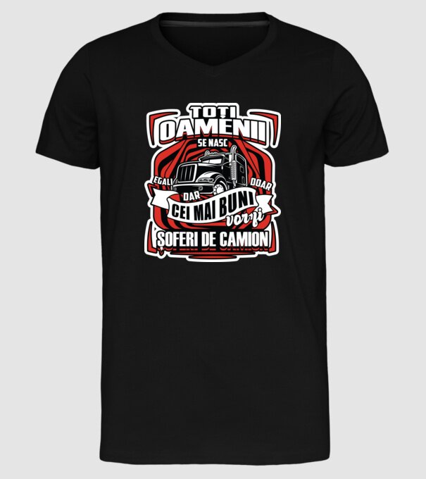 Toți oamenii șoferi de camion model negru pe tricou