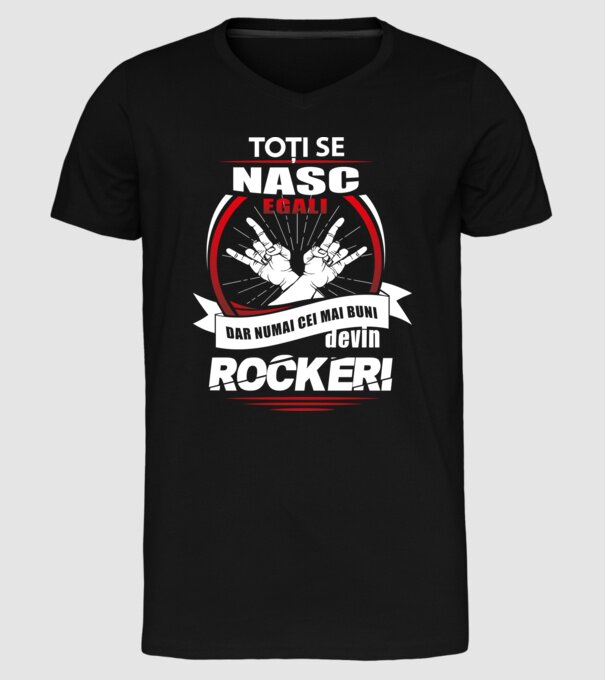 toți se nasc egali, dar numai cei mai buni devin rockeri model negru pe tricou