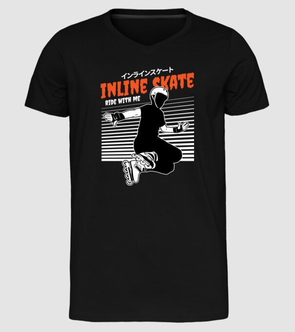 TR inlineskate model negru pe tricou