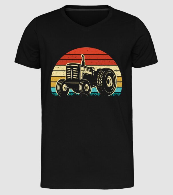 TRACTOR model negru pe tricou