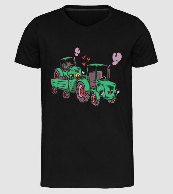 TRACTOR model negru pe tricou