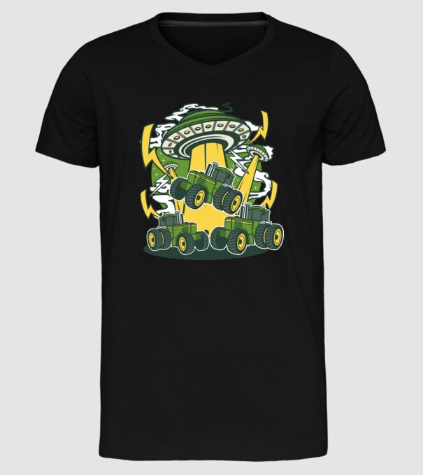 TRACTOR model negru pe tricou