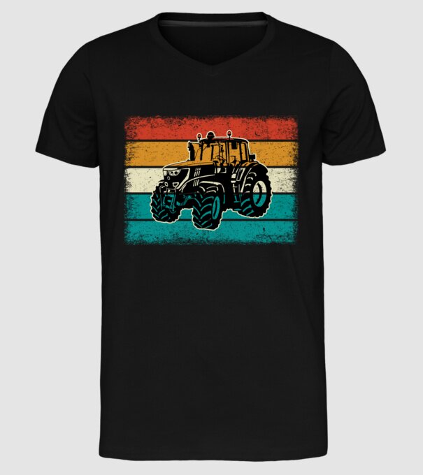 TRACTOR model negru pe tricou