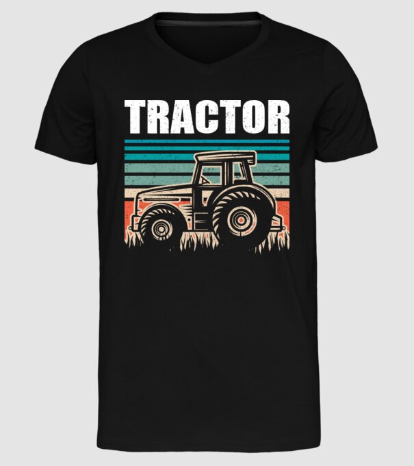 TRACTOR model negru pe tricou