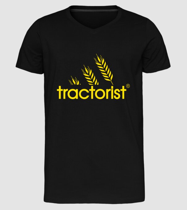 tractorist model negru pe tricou