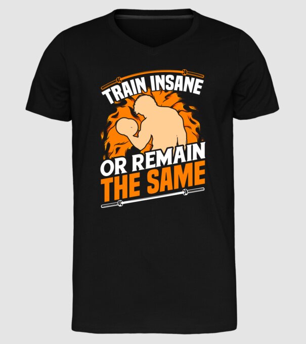 Train insane model negru pe tricou