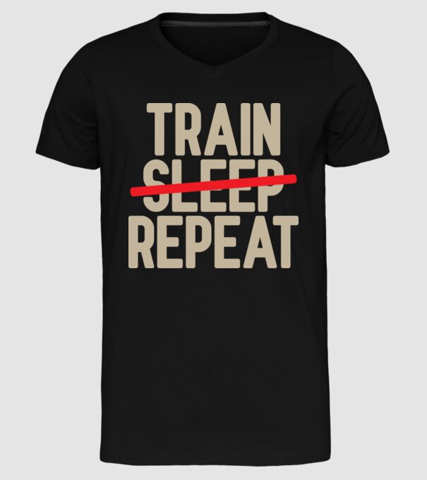 Train repeat model negru pe tricou