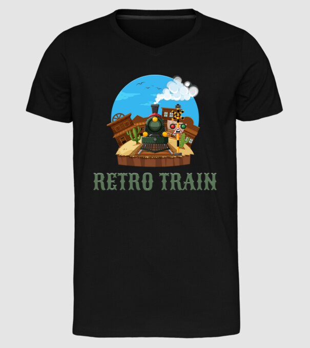 Trenuri model negru pe tricou