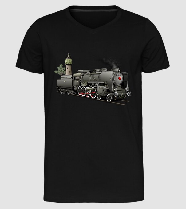 Trenuri model negru pe tricou
