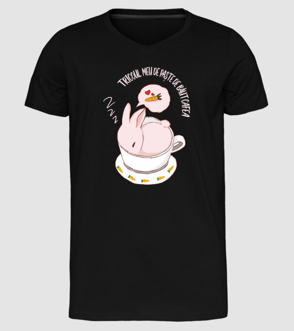 tricoul meu de Paște de băut cafea model negru pe tricou