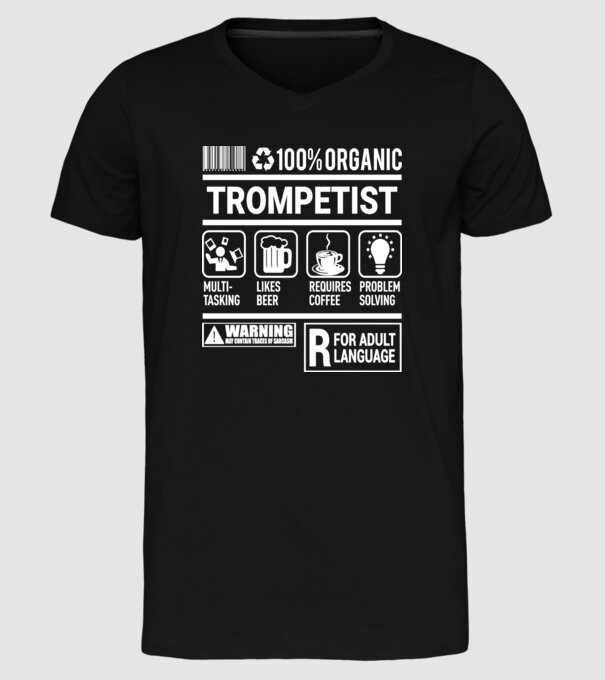 trompetist model negru pe tricou
